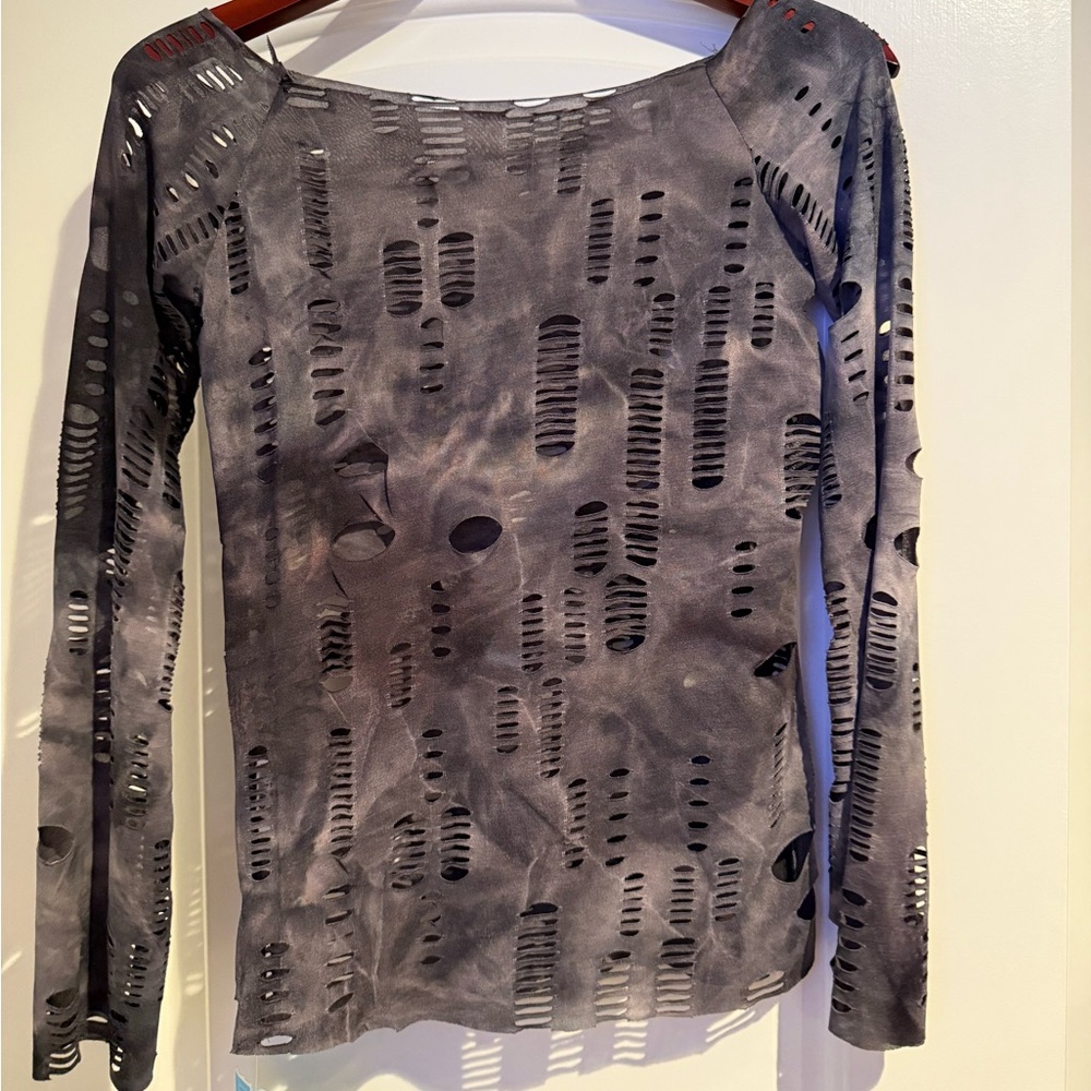 BNWT - Fitted Gray Shirt with Cutouts
